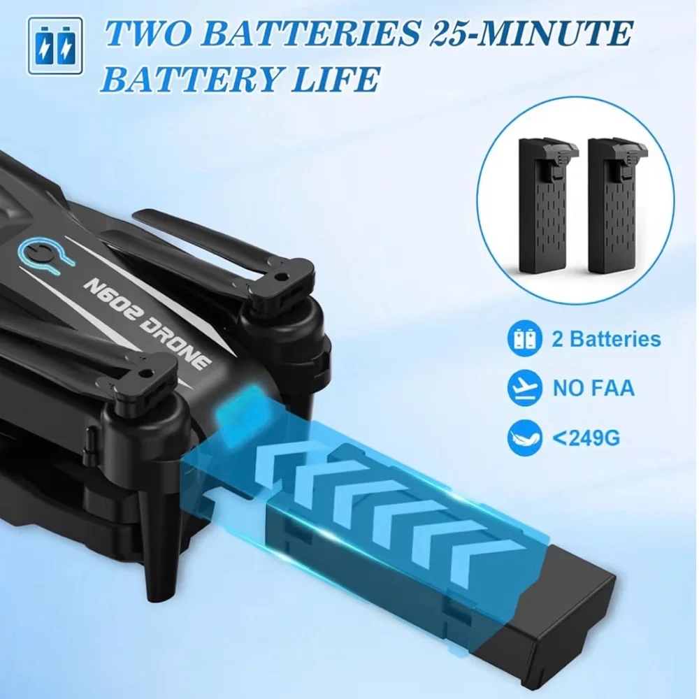Foldable Black Drone with Camera